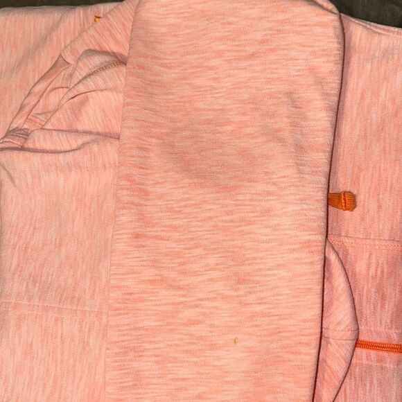 Lucy L Peach Heathered Athletic Quarter Zip Cotton Blend Hoodie - Picture 15 of 16